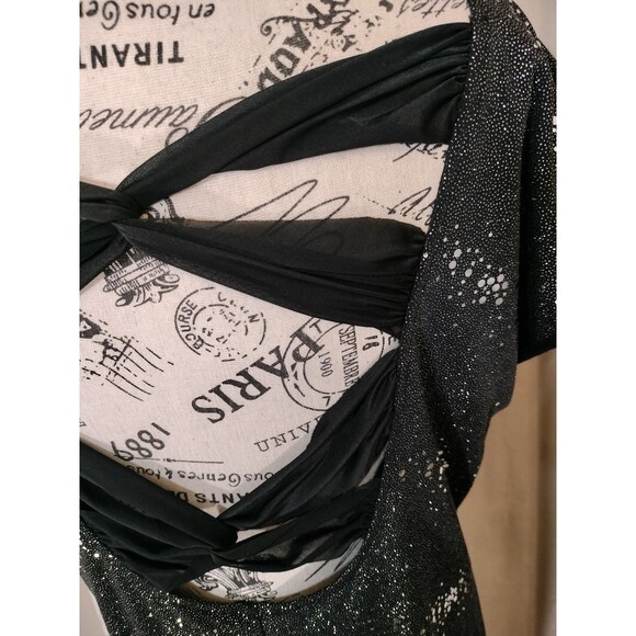 NWOT! Allen B. by Allen Schwartz Black Sequined Glitter Mini Dress. Size XL - Picture 6 of 8